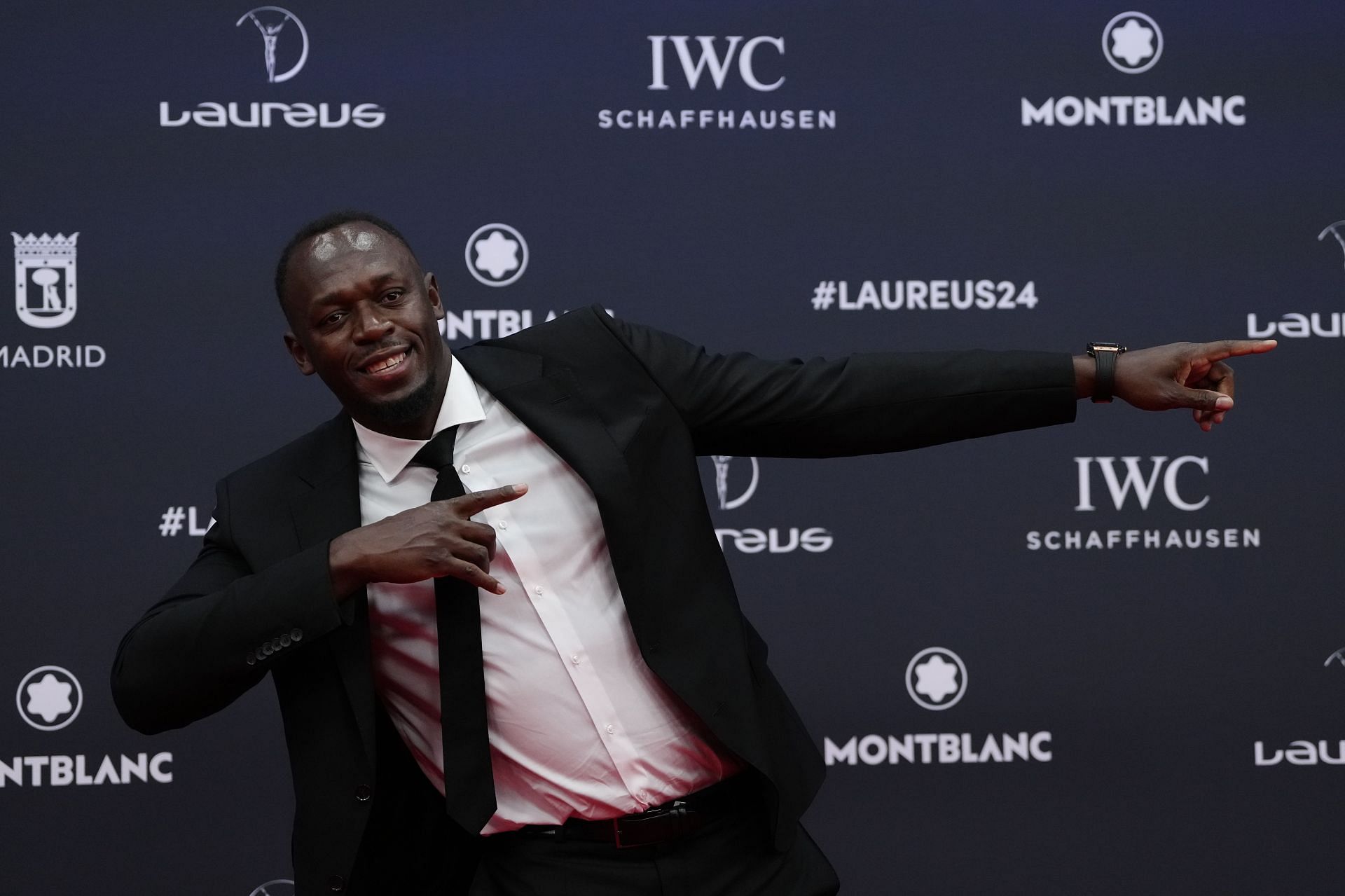 Usain Bolt at the 2024 Laureus World Sport Awards in Madrid - Source: Getty